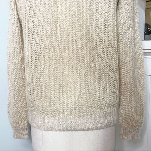 Urban Outfitters BDG Tan Mohair Cable Knit Crewneck Sweater Medium - Picture 9 of 14